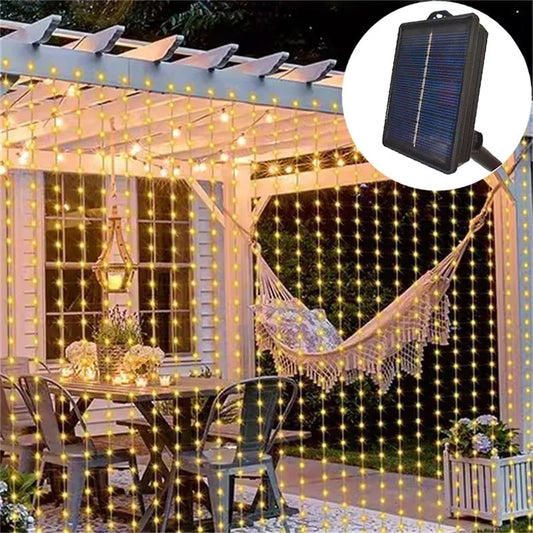 Outdoo Solar Curtain Lights Garden Light Fairy Lights LED Lights
