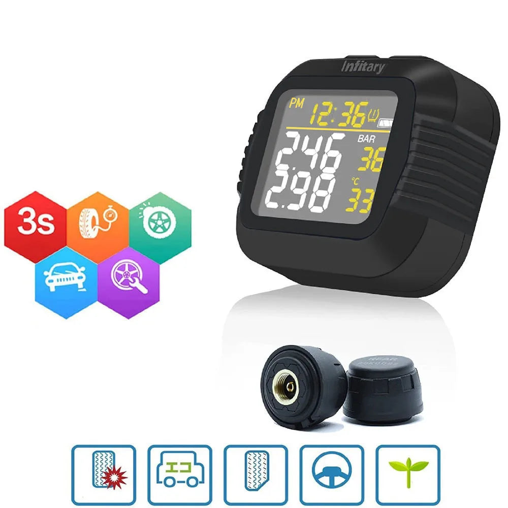 Infitary Wireless Motorcycle TPMS LCD Display