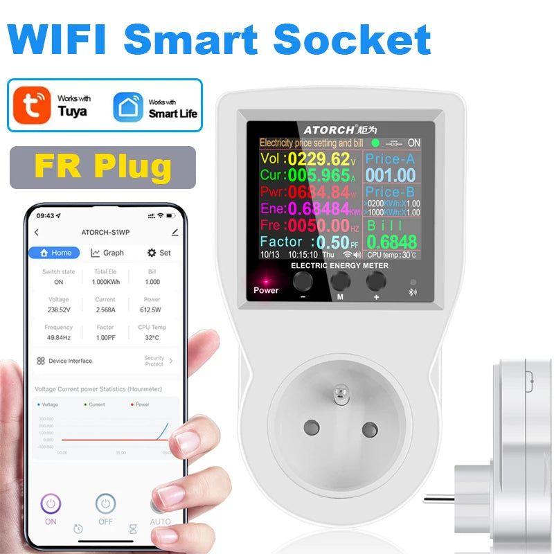 Tuya WiFi Smart Socket with Energy Meter