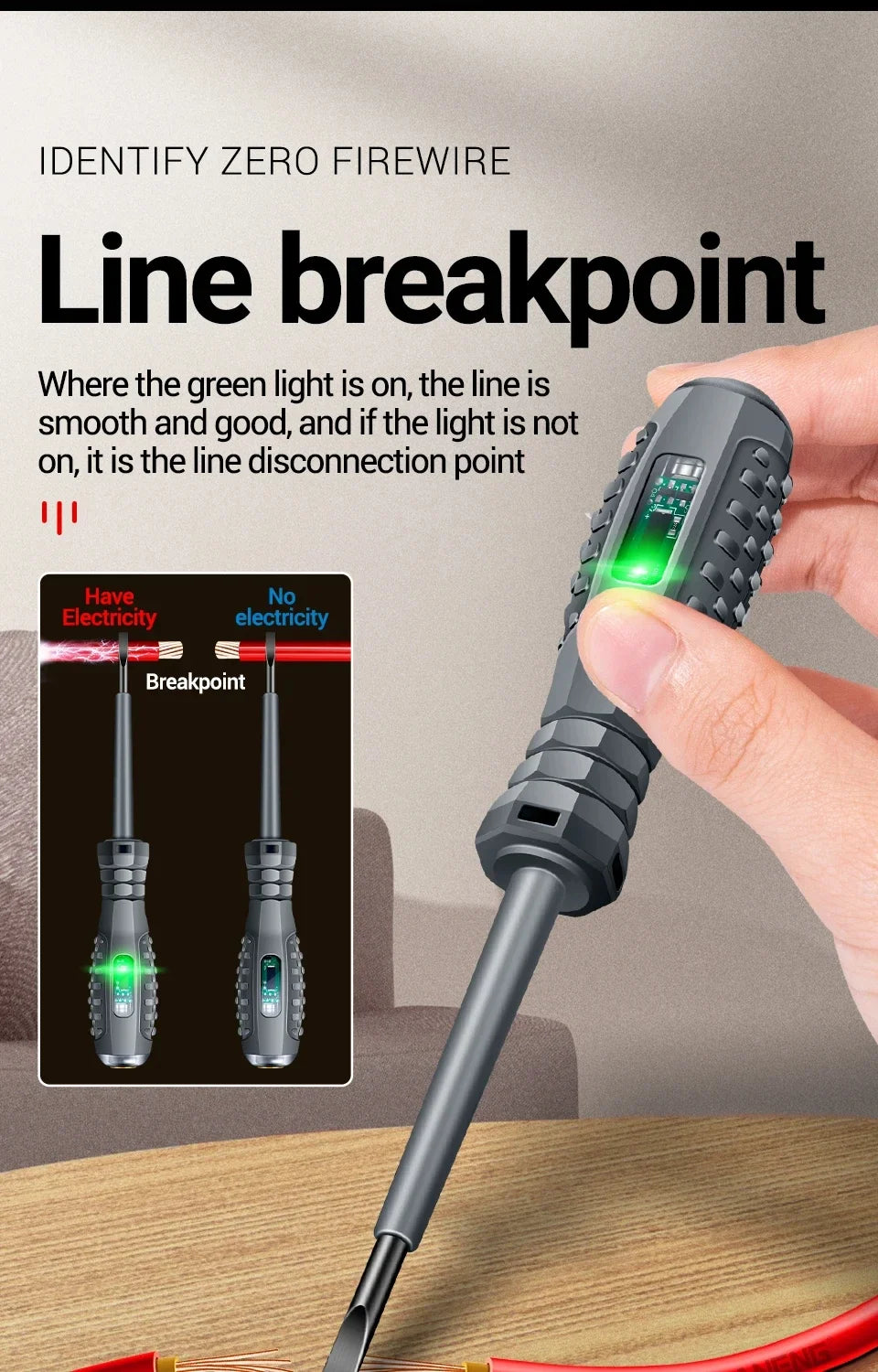 Test safely with this multifunctional electrician screwdriver!