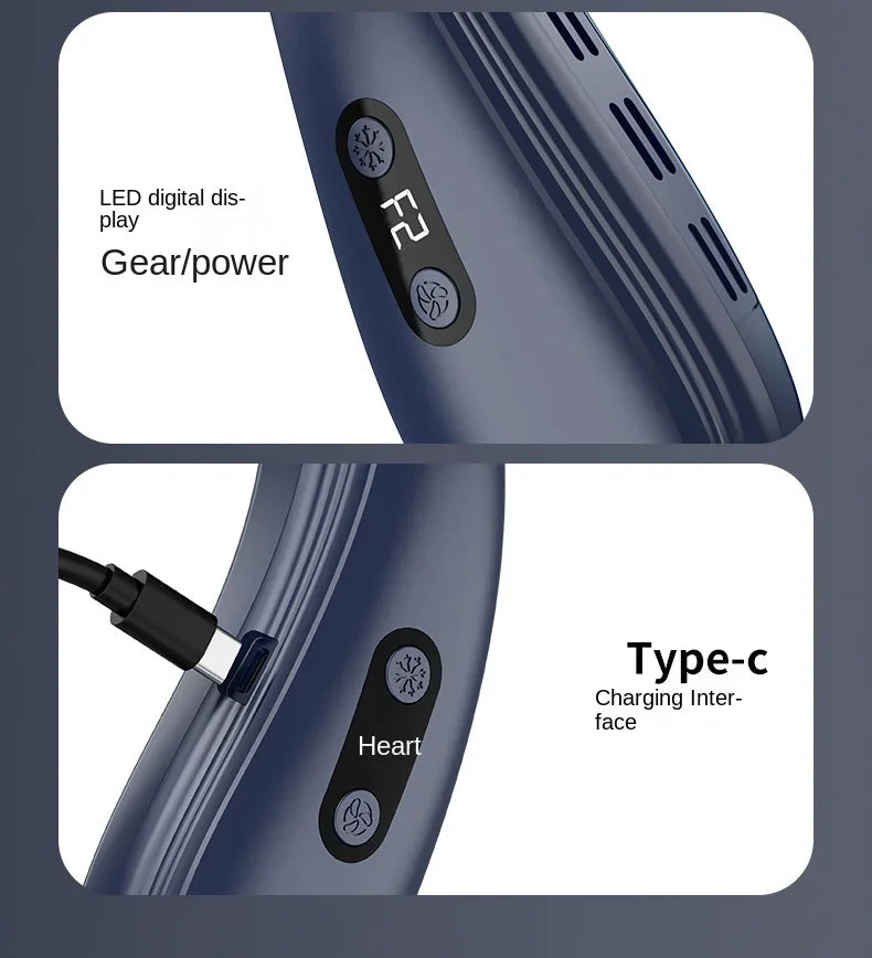 Portable Neck Air Conditioner Bladeless Cooling Fan