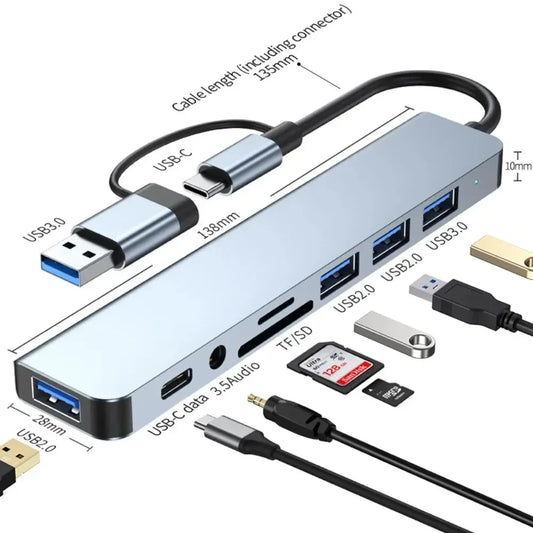 8-in-2 USB-C Hub – All-in-One Connectivity Dock