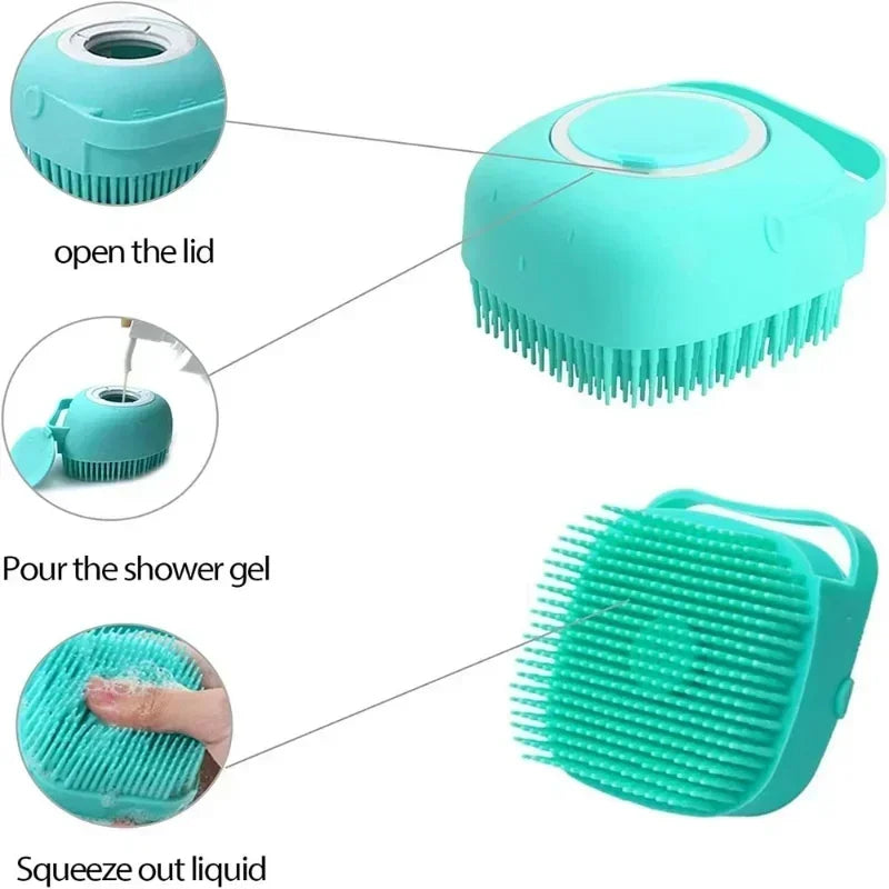 Soft Silicone Pet Bath Brush – Wash & Massage in One!