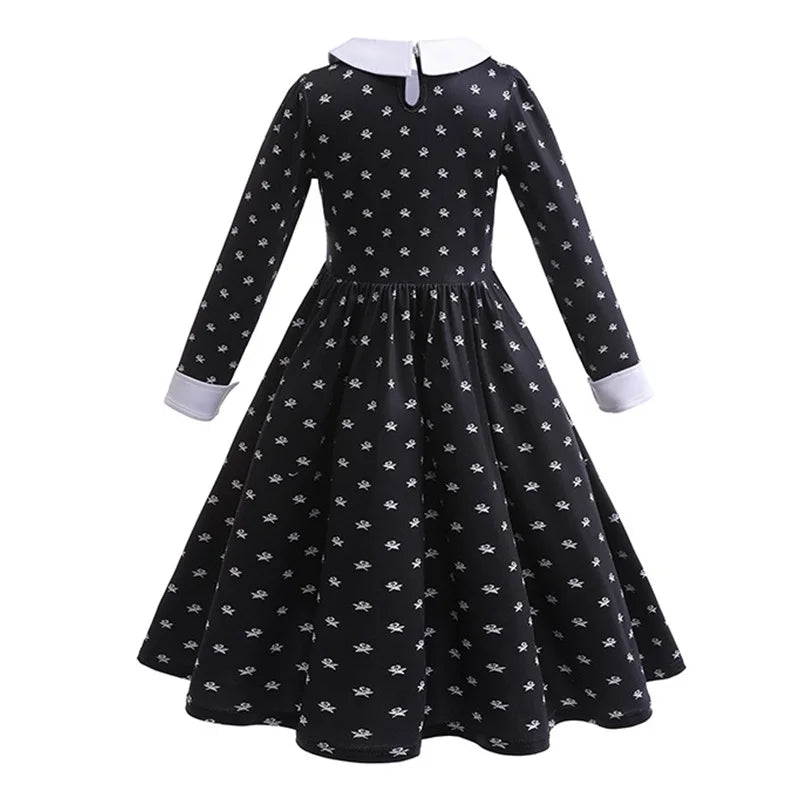Children Wednesday Addams Gothic Costume