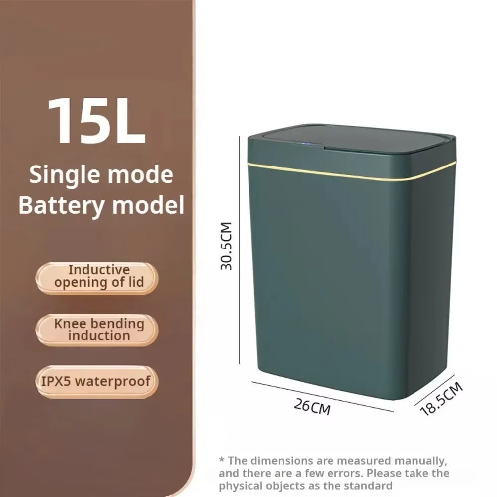 15L White Smart Sensor Trash Can – Auto Bagging