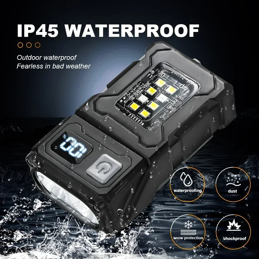 Mini LED Flashlight 1500LM USB Rechargeable Torch