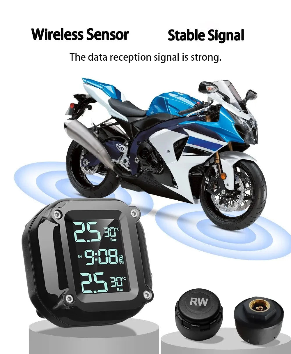 Motorcycle Tire Pressure Monitor M5 Digital Display