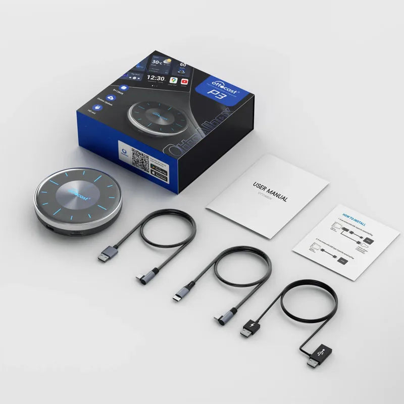 Ottocast P3 AI Box – Upgrade Wired CarPlay to Wireless Smart Hub!