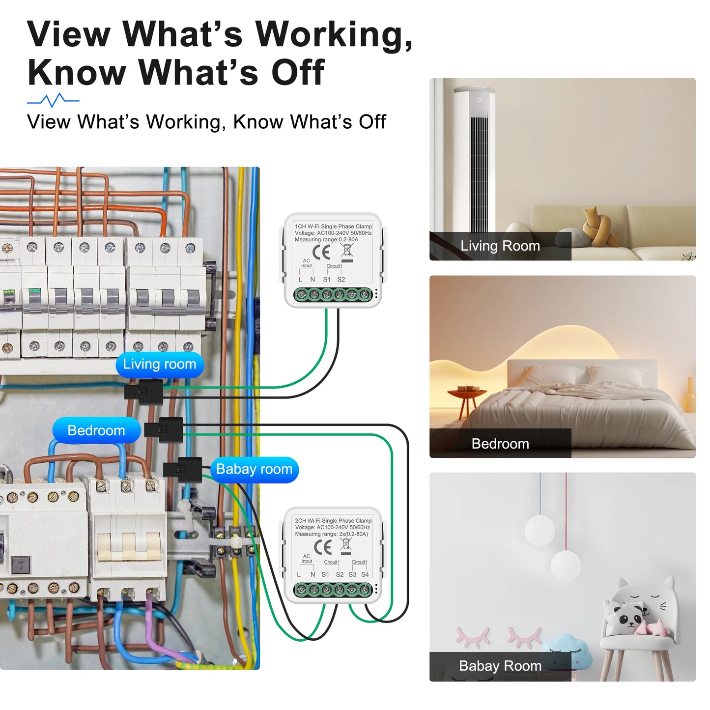 Smart WiFi Power Meter Clamp – Solar Ready
