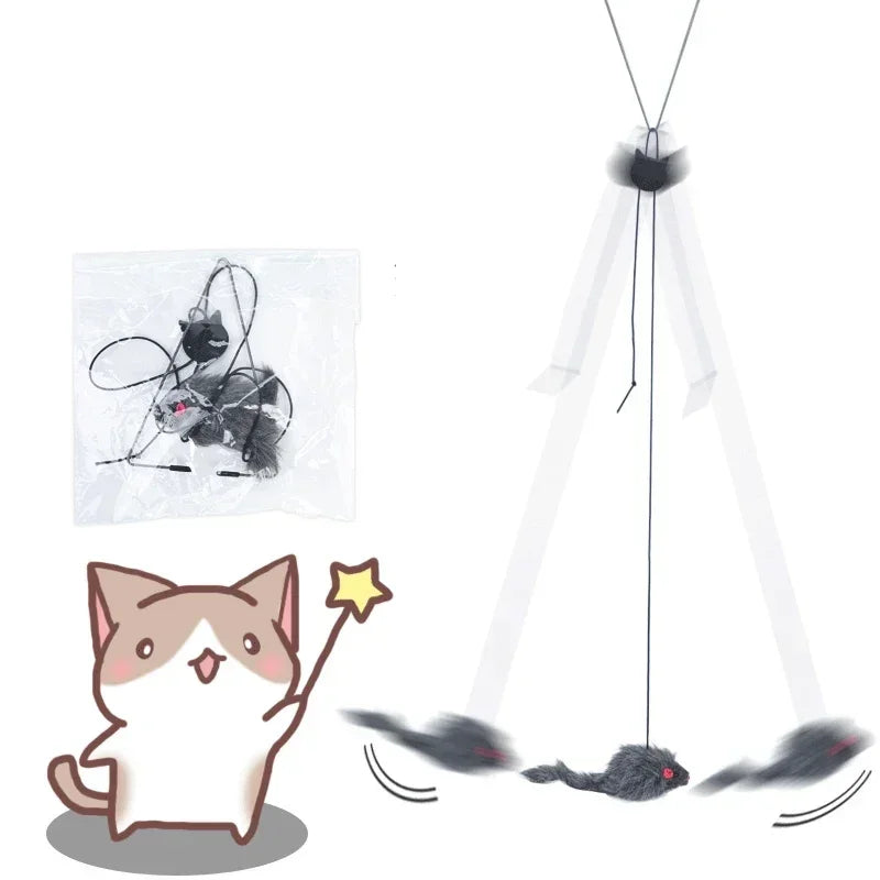 Interactive Hanging Mouse Toy – Endless Fun for Curious Cats!