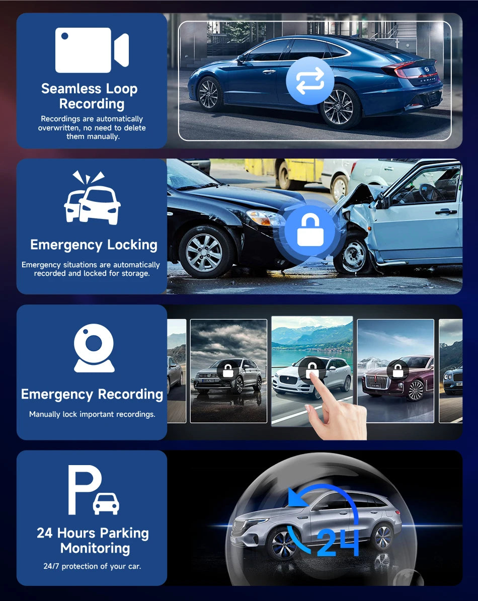 10.26'' 4K Dash Cam with Carplay & Android Auto