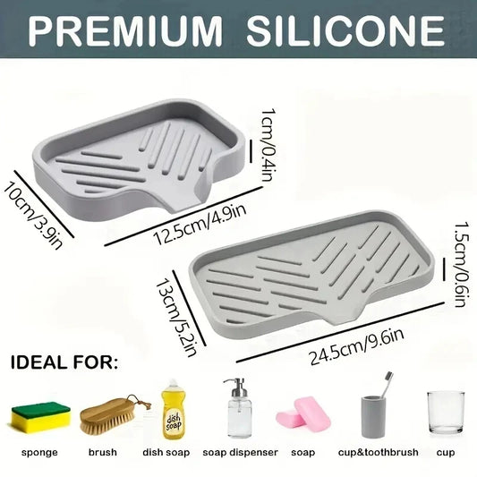 Silicone Sink Storage Tray with Drainage Rack