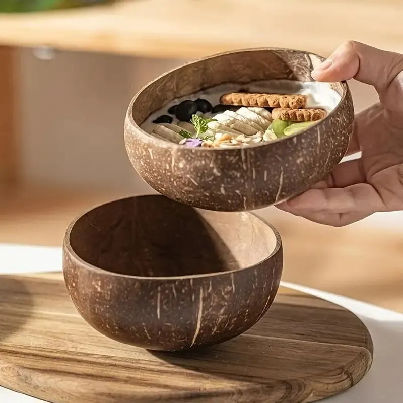 Natural Coconut Bowls for Serving & Salad