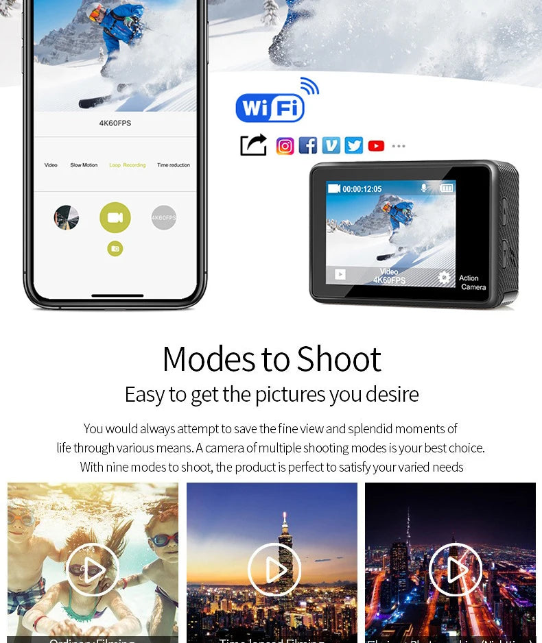 Capture epic moments with this Ultra HD 4K Action Camera!