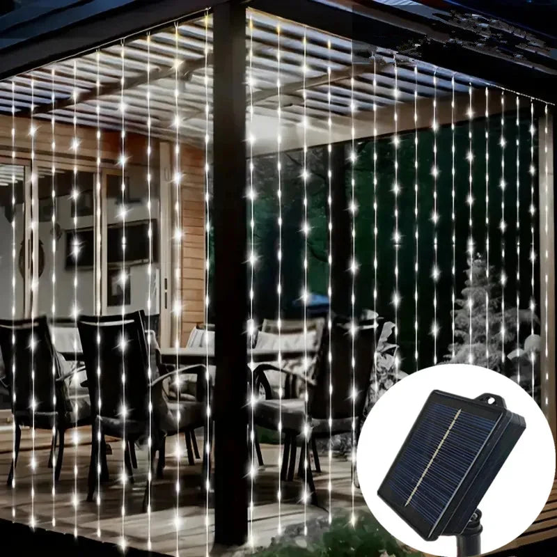 Outdoo Solar Curtain Lights Garden Light Fairy Lights LED Lights