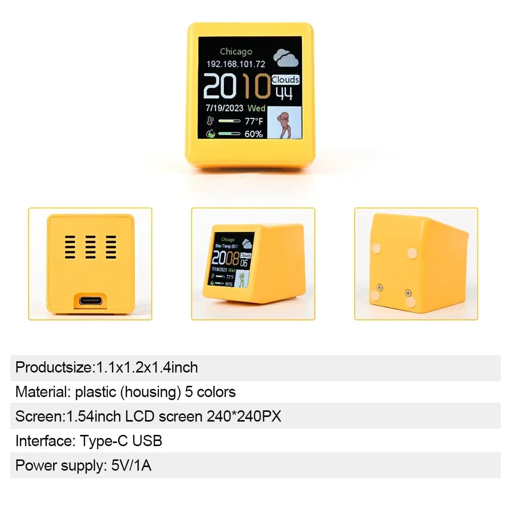 Smart WiFi Weather Clock with Bitcoin Monitor