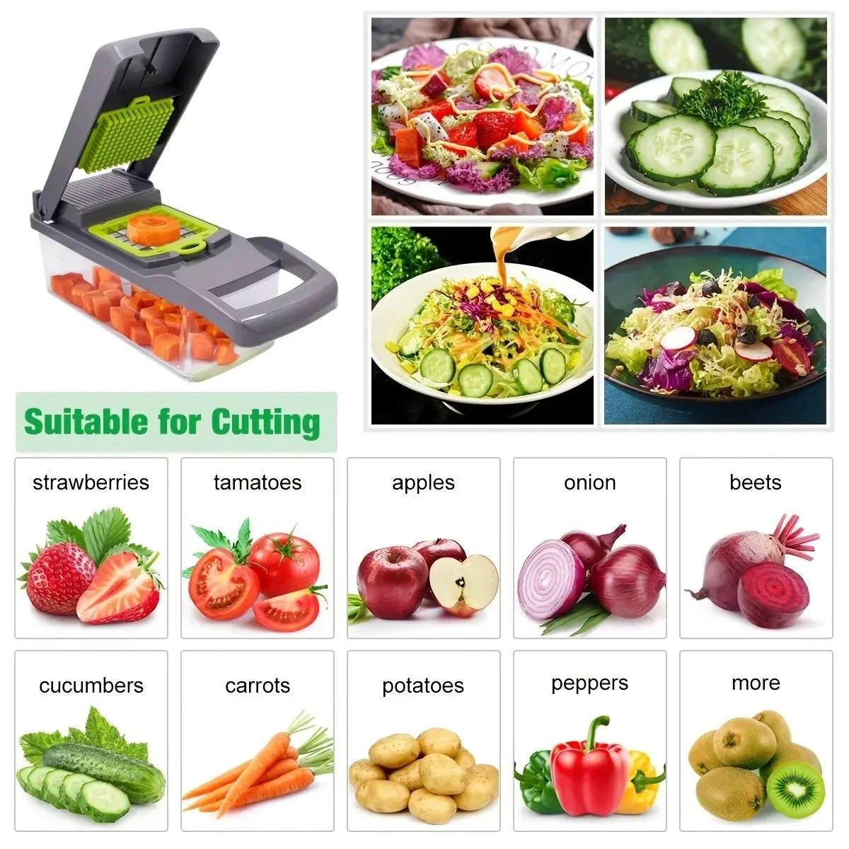 16-in-1 Vegetable Chopper & Slicer Kitchen Set