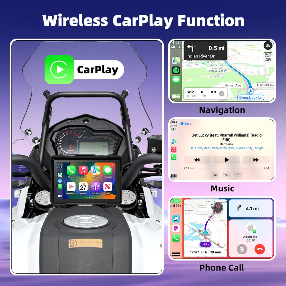 EKIY 5″ Wireless CarPlay & Android Auto GPS Display