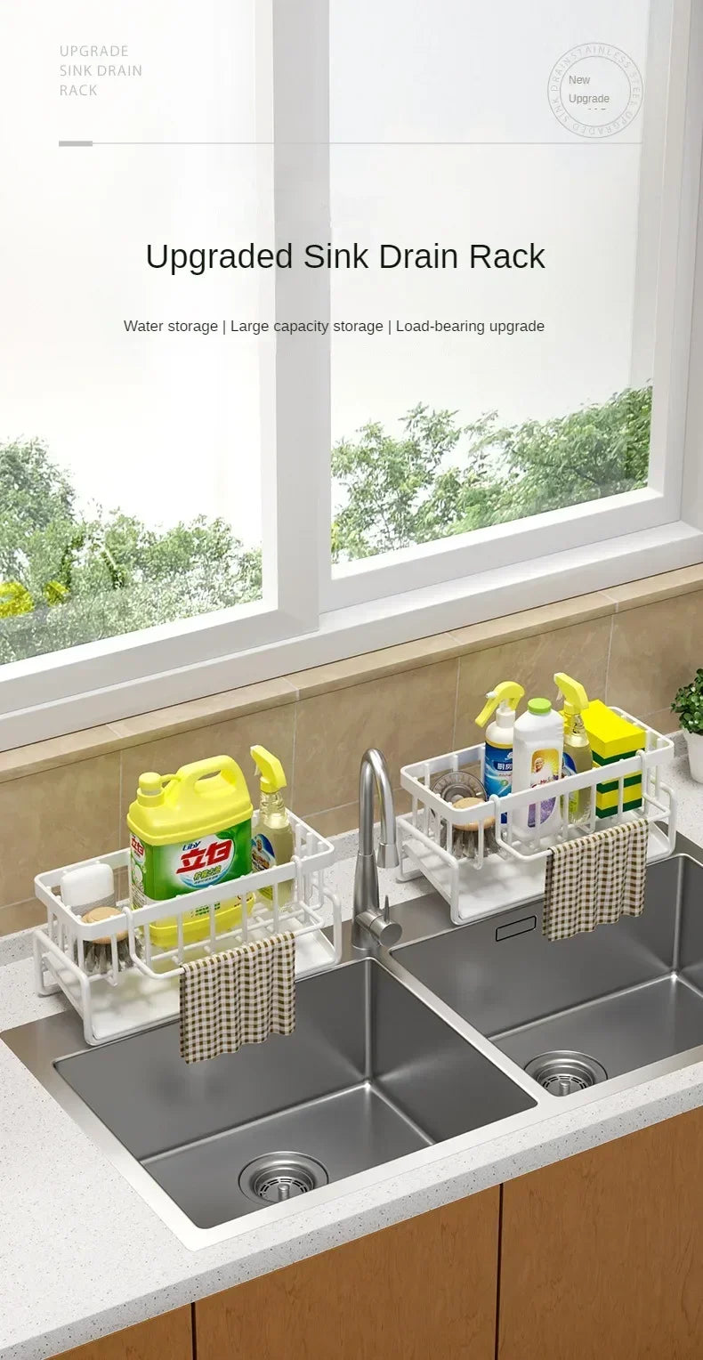 Multifunctional Sponge Rack Drainer – Kitchen Sink Organizer Shelf