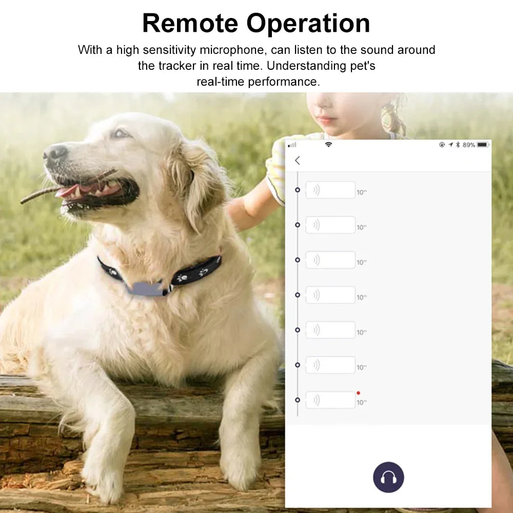 2024 Smart GPS Pet Tracker Collar IP67