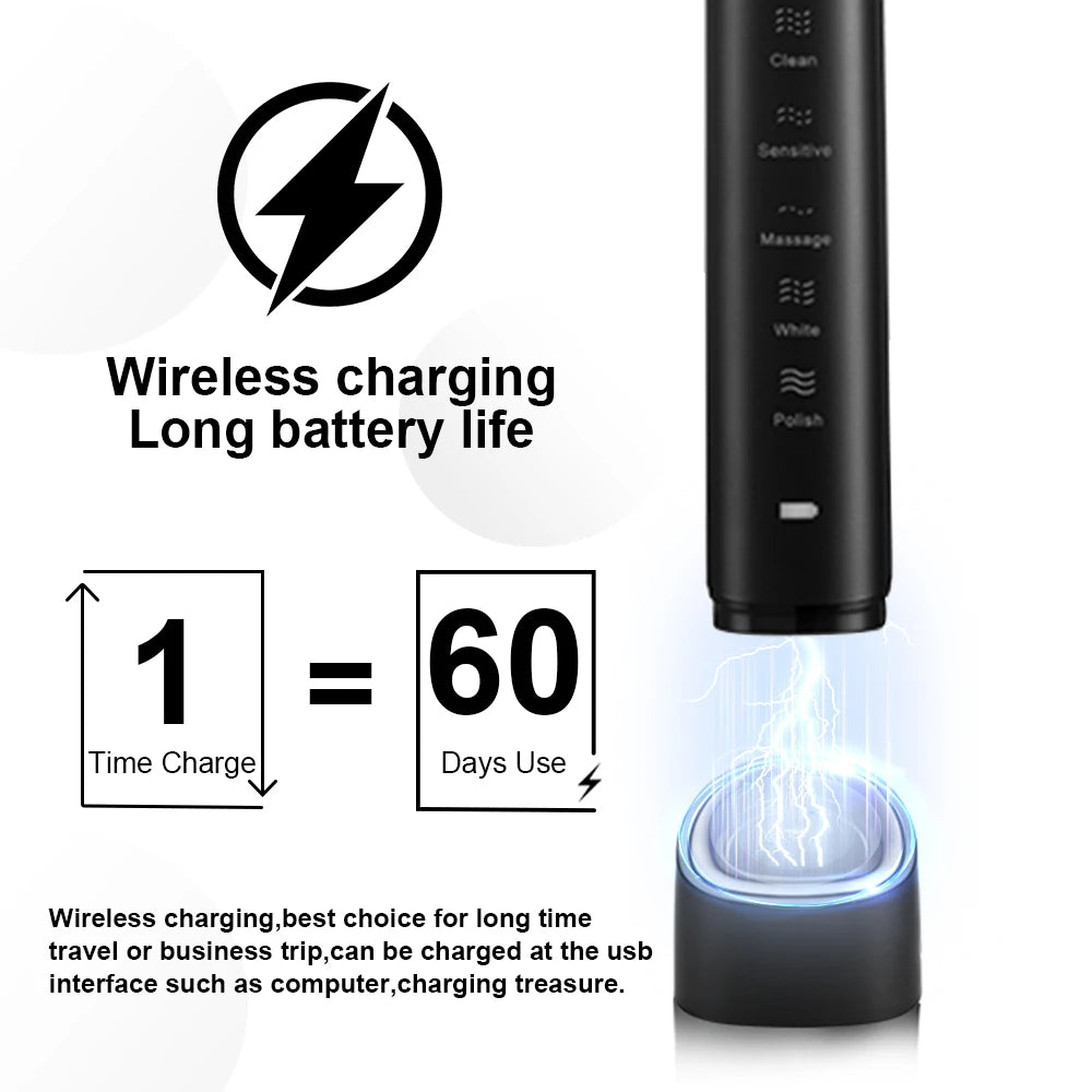 Sarmocare S100 Smart Sonic Toothbrush – 8 Brush Heads