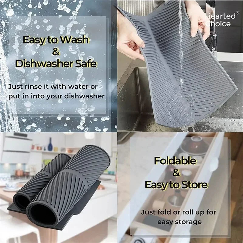 Silicone Anti-Slip Drain Pad for Kitchen Use