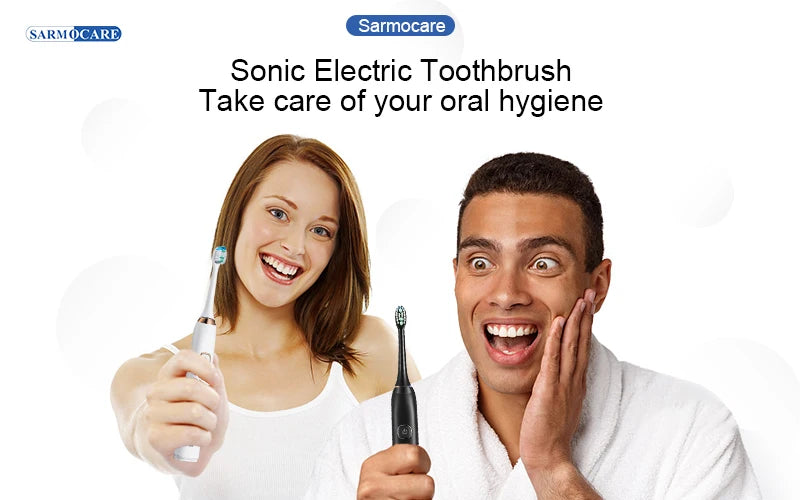 Sarmocare S100 Smart Sonic Toothbrush – 8 Brush Heads