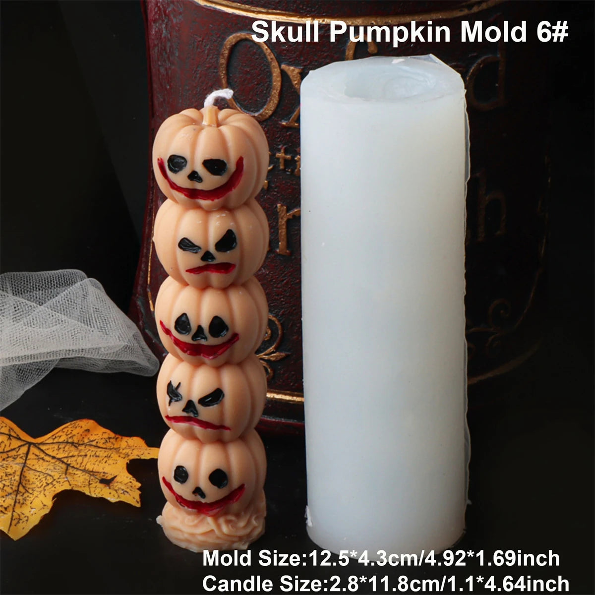 3D Skull & Pumpkin Candle Silicone Mold