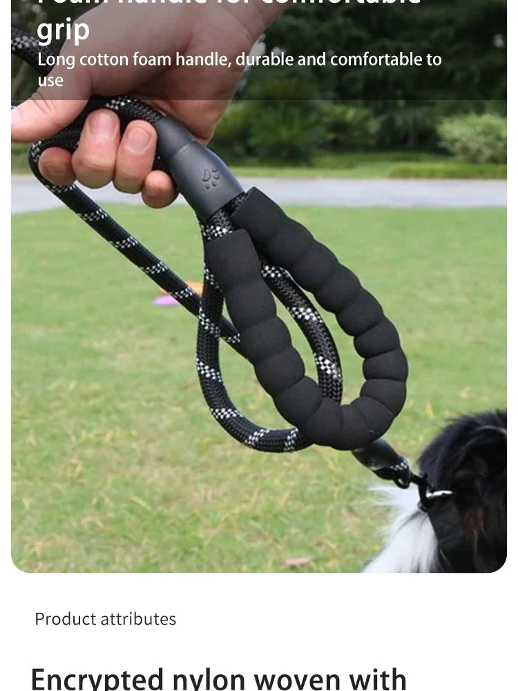 Pet Reflective Nylon Round Leash – Safe & Stylish Walks for Your Dog!