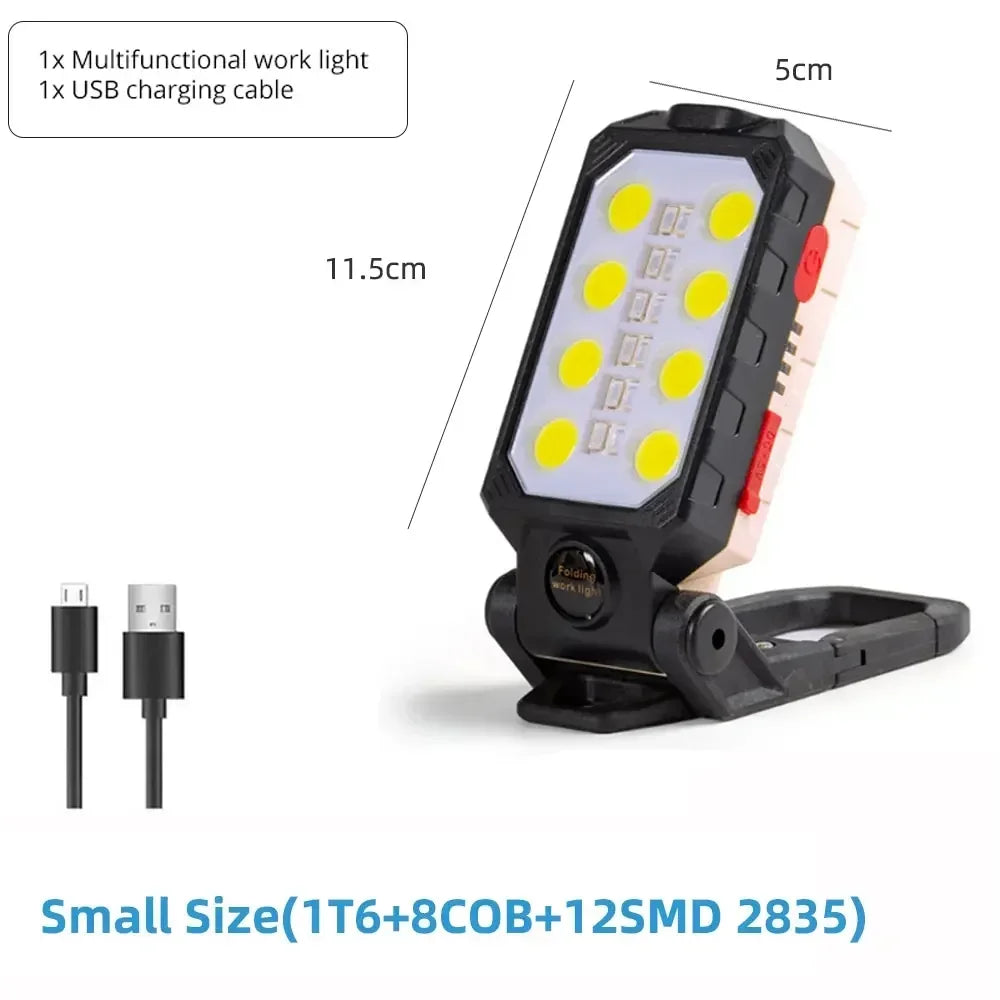 Rechargeable LED Flashlight & Work Light with Power Bank