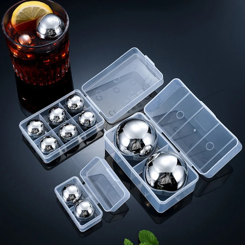 Reusable Stainless Steel Ice Cubes – Set of 2/4/8