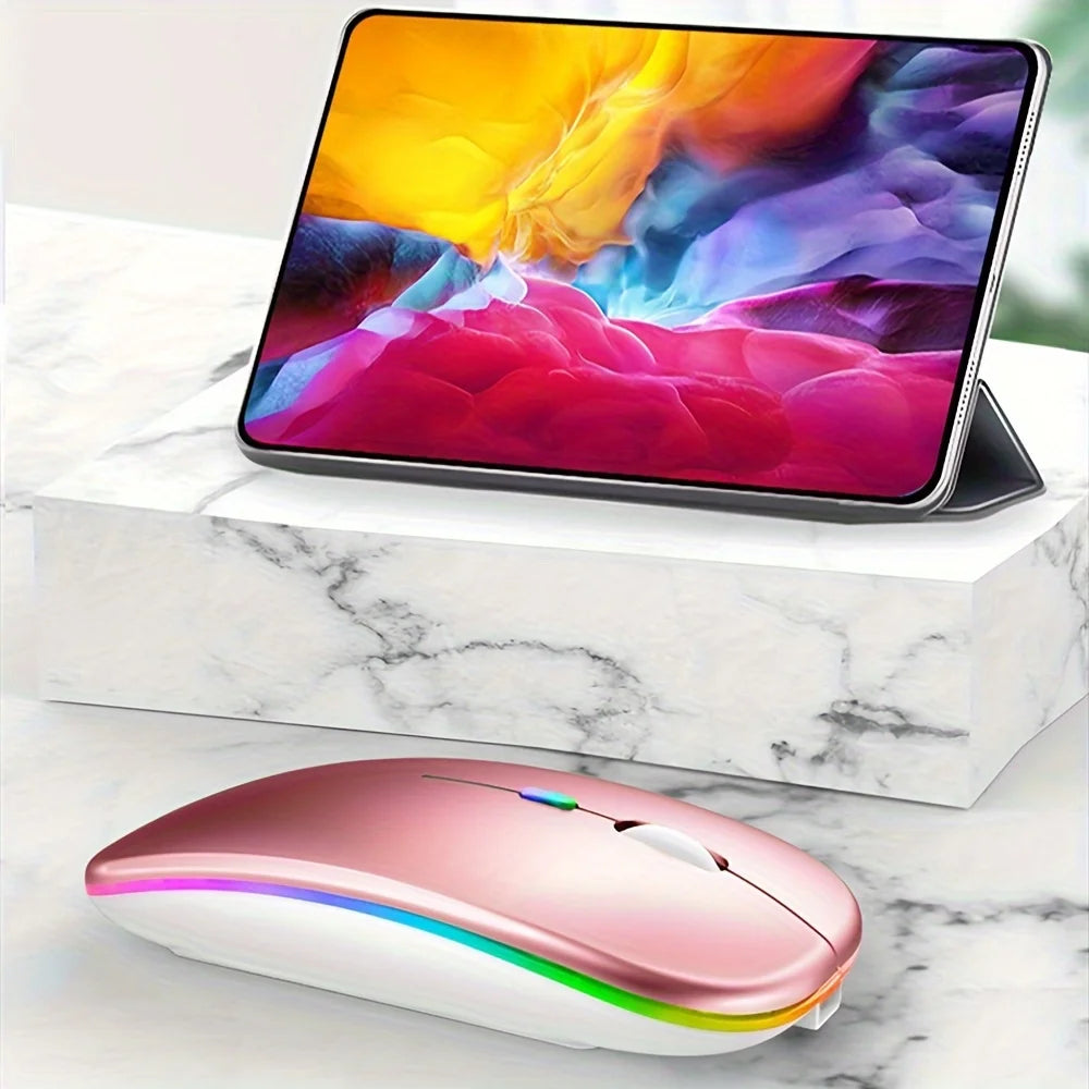 Wireless Mouse Gaming Backlight USB Compatible RGB Rechargeable
