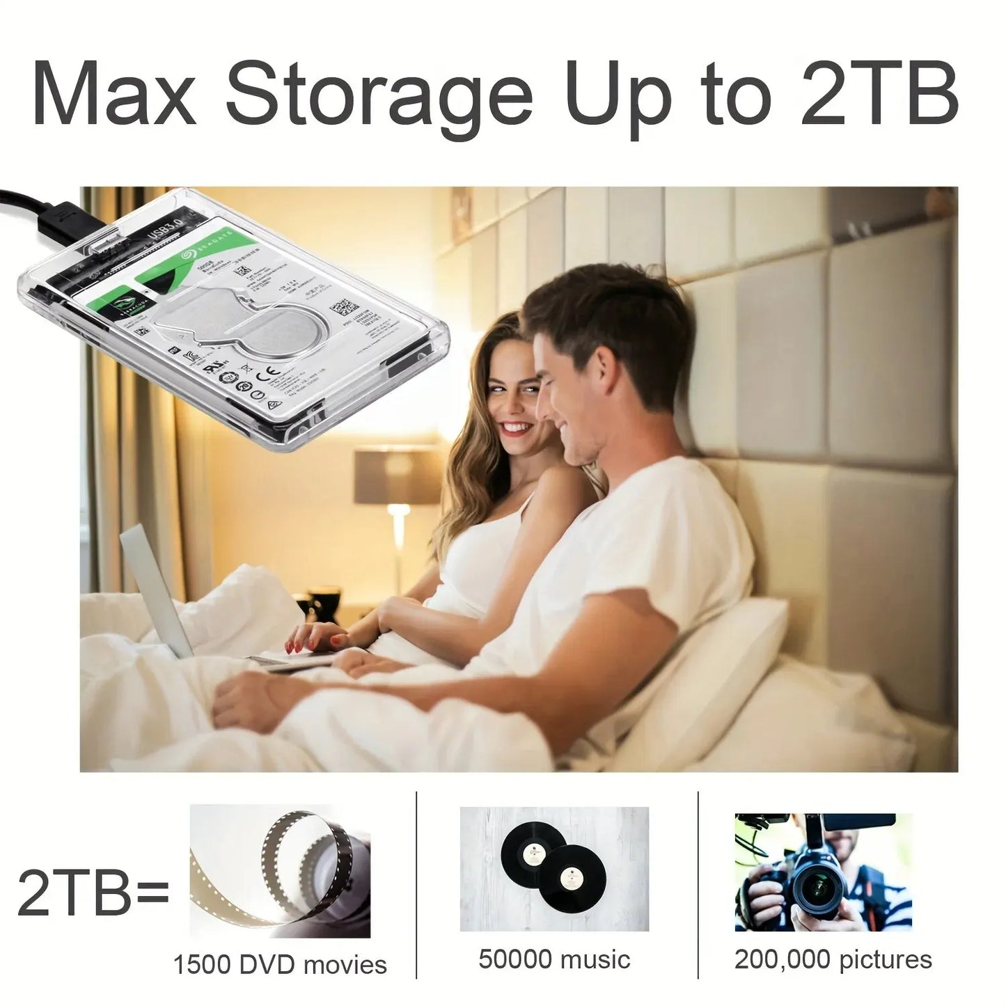 2.5" HDD/SSD Enclosure – USB 3.0 Transparent Case