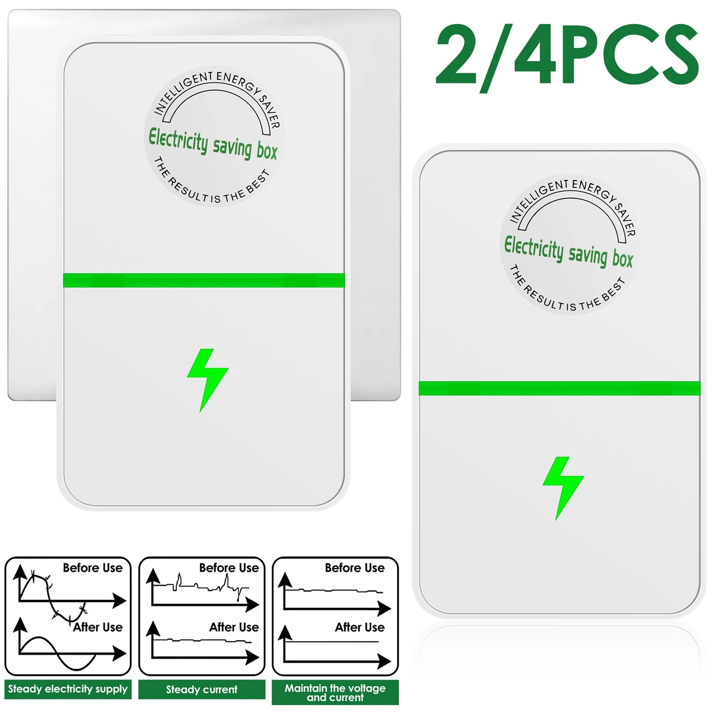 Power Saver Box 90V–250V – 2/4 Pcs Set