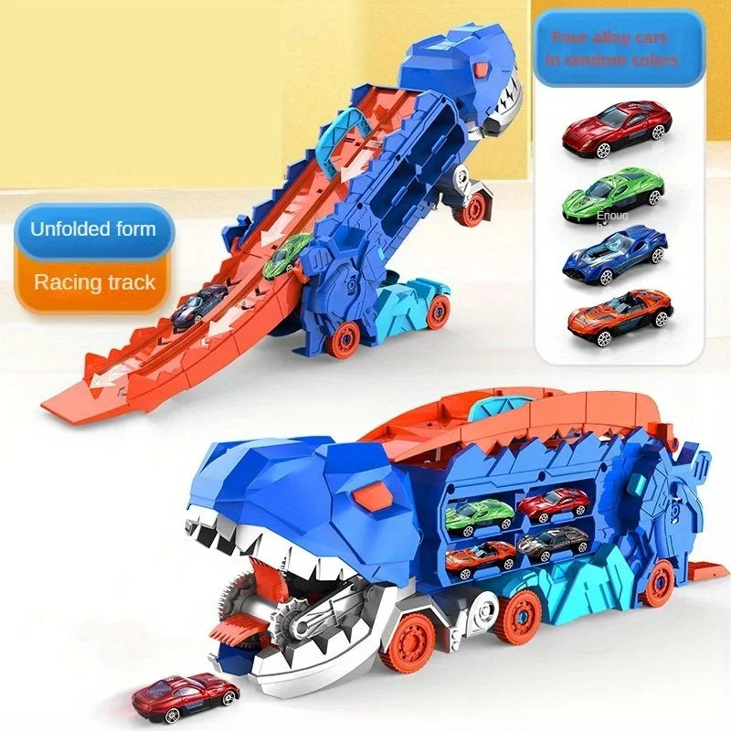 Transport Dinosaur Truck with T-Rex Race Track Toy