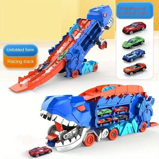 Transport Dinosaur Truck with T-Rex Race Track Toy
