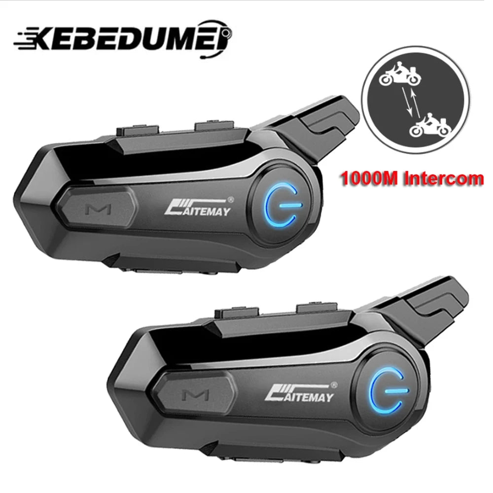 Bluetooth Motorcycle Helmet Intercom for 2 Riders