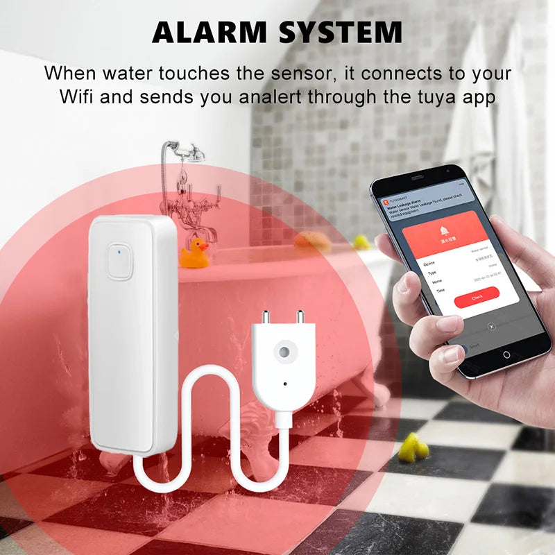WiFi Smart Water Leak Detector – App Alert System