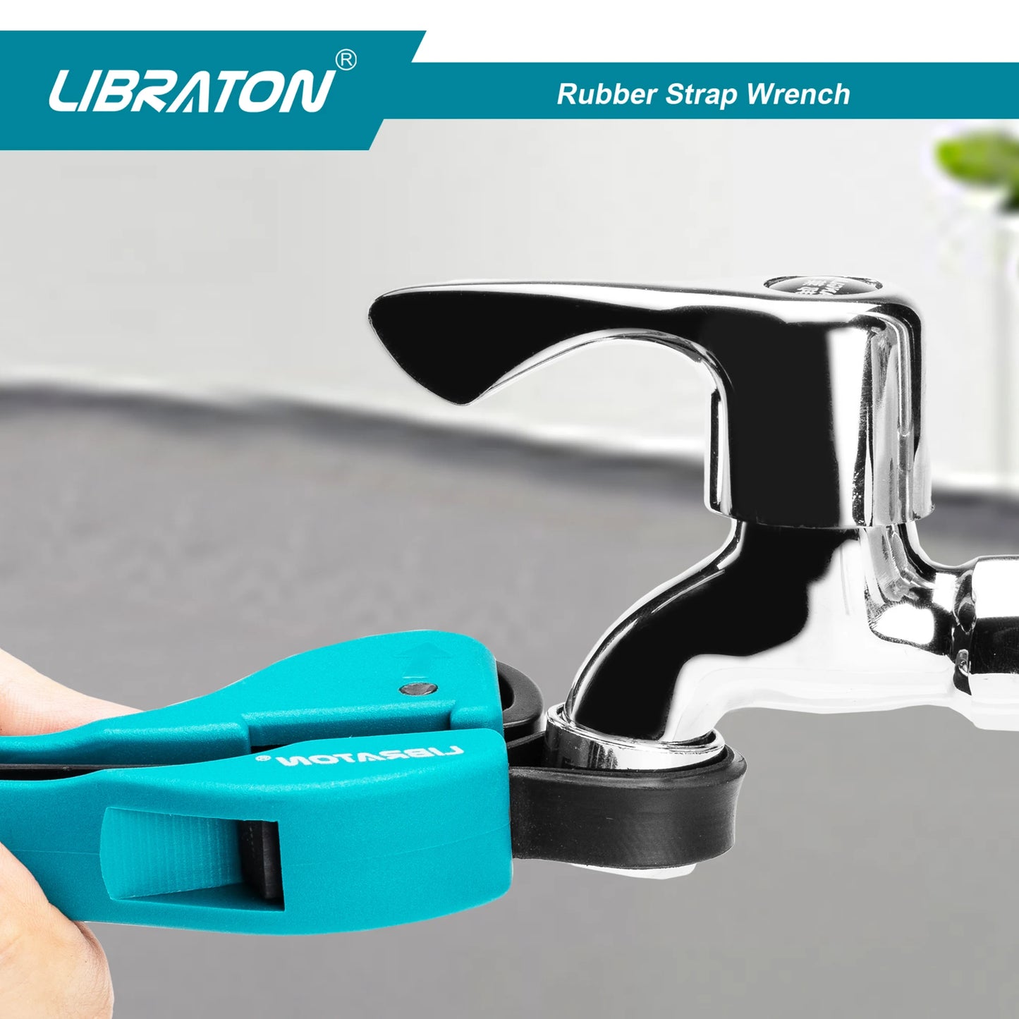 LIBRATON 150mm Adjustable Rubber Strap Wrench – Universal Grip Tool