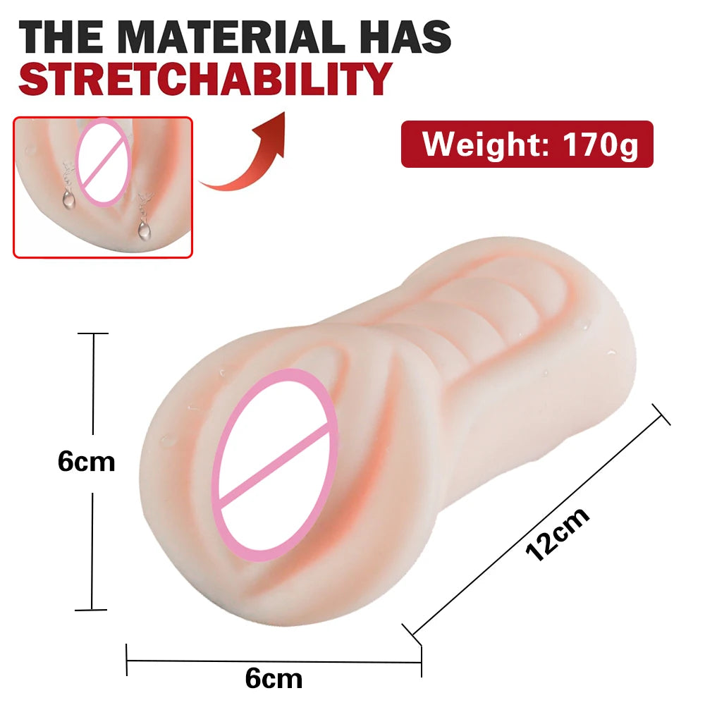 Men’s Aircraft Cup Male Masturbator Soft Realistic Pocket Pussy
