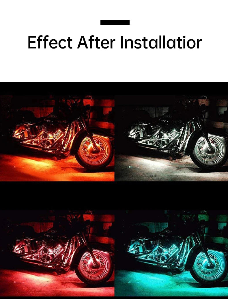 LED Motorcycle Car Ambient Light Strip Kit