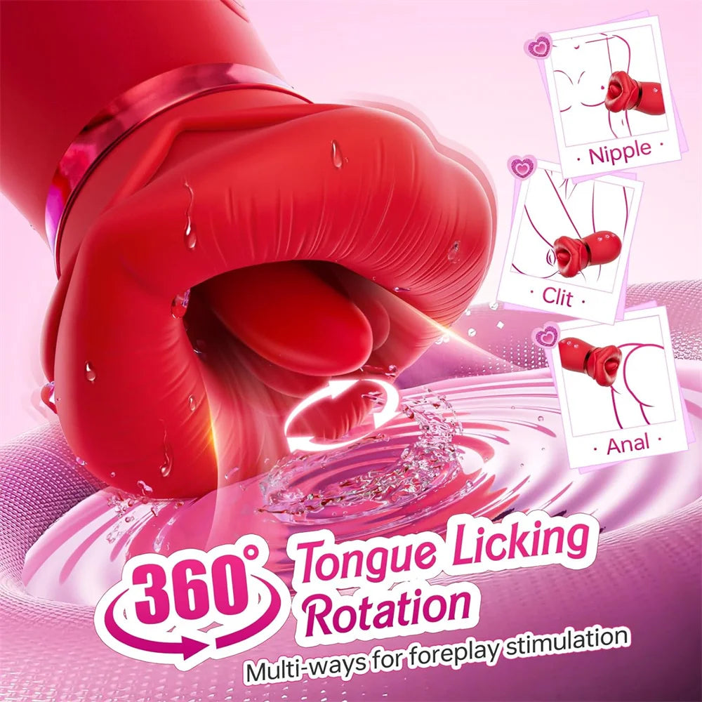 Rose Tongue Licking Clit & Nipple Vibrator
