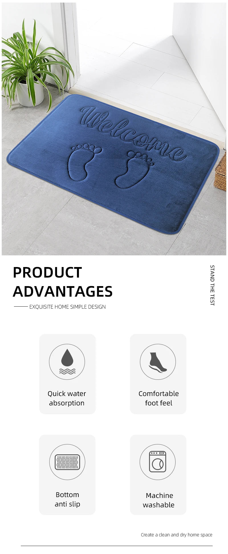 Anti-Slip Cobblestone Bathroom Mat – Soft, Safe & Water-Absorbent!