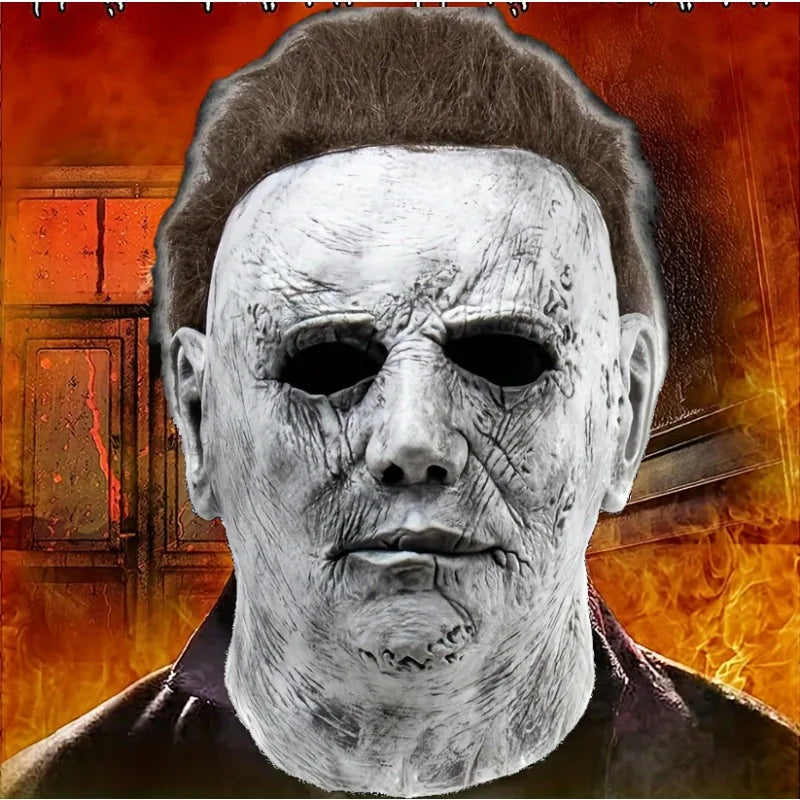 Halloween Old Demon Full Face Mask – White Vampire Horror Prop