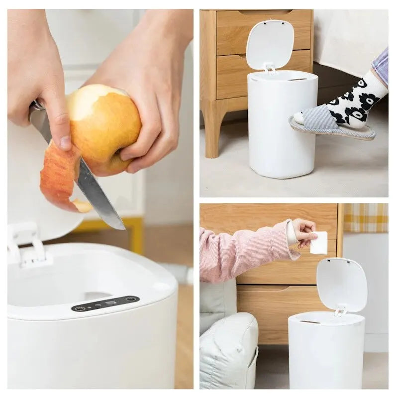 Smart Sensing Automatic White Trash Can 12L