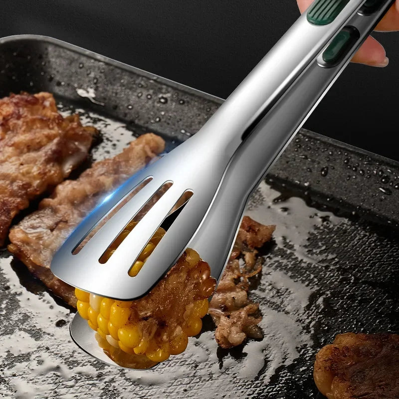Stainless Steel Non-Slip Food Tongs for Kitchen Use