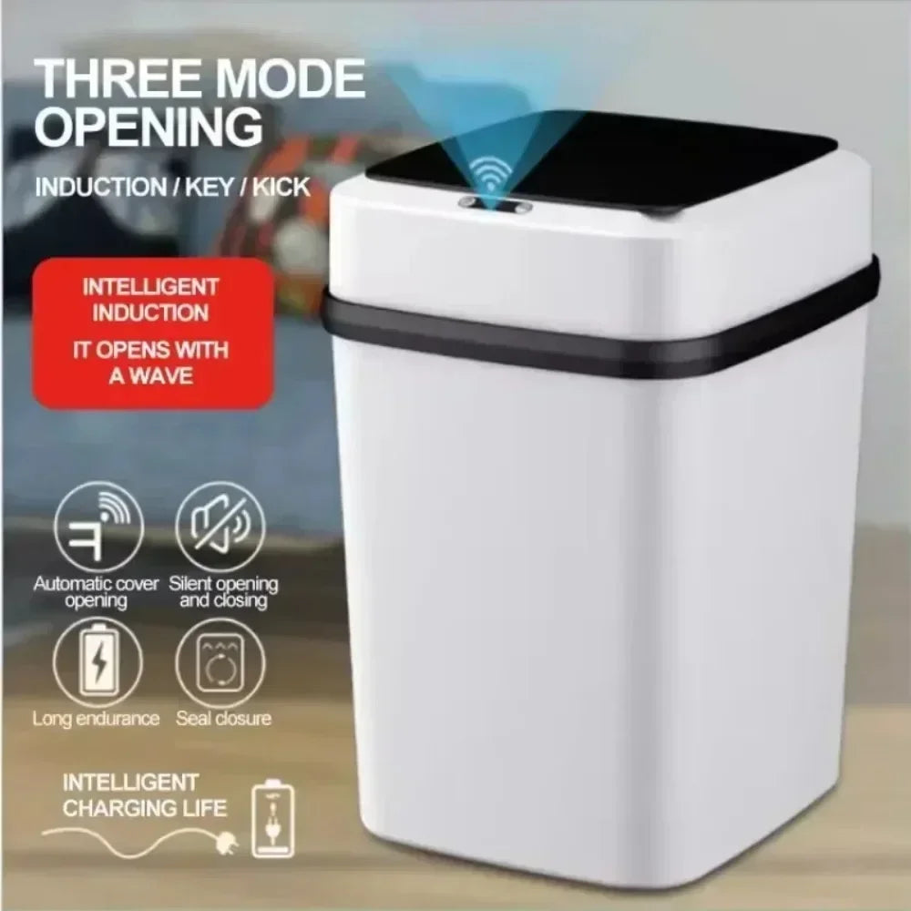 Smart 13L Touchless Trash Can – Waterproof & Odor-Free