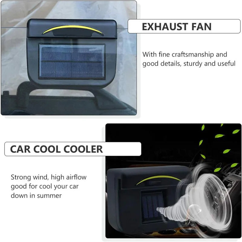 Solar Powered Car Window Exhaust Fan Cooler
