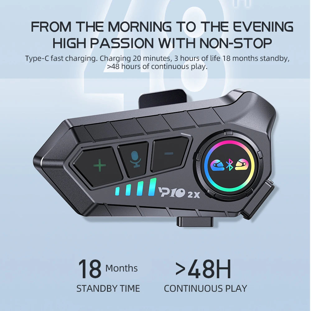Kebidumei YP10 Bluetooth 5.3 Motorcycle Intercom