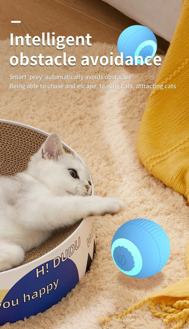 Smart Rolling Cat Toy Ball USB Rechargeable